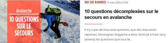 10 questions avalanches