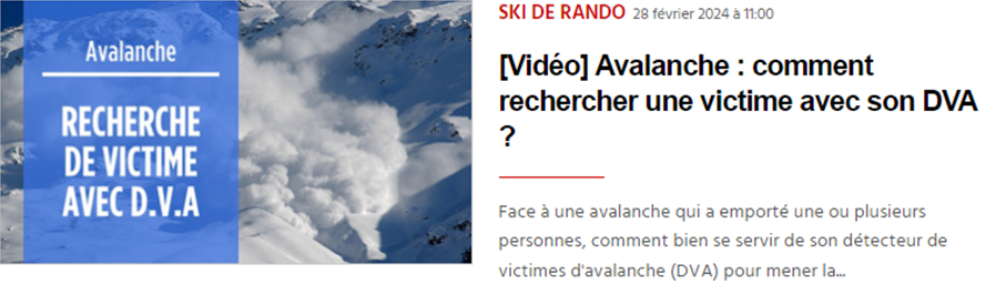 Comment rechercher une victime davalanche