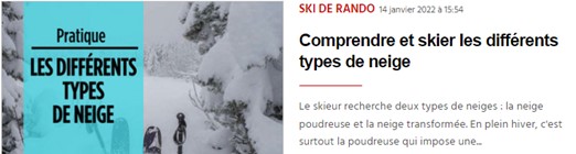 Les différents types de neige