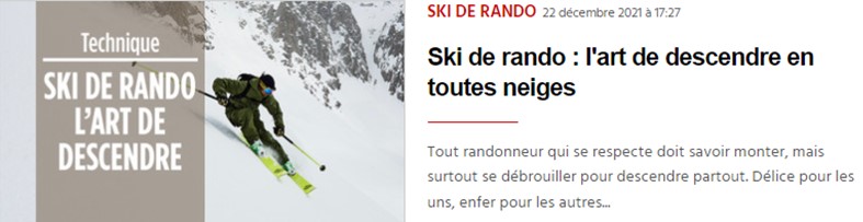 Ski dans toutes neiges