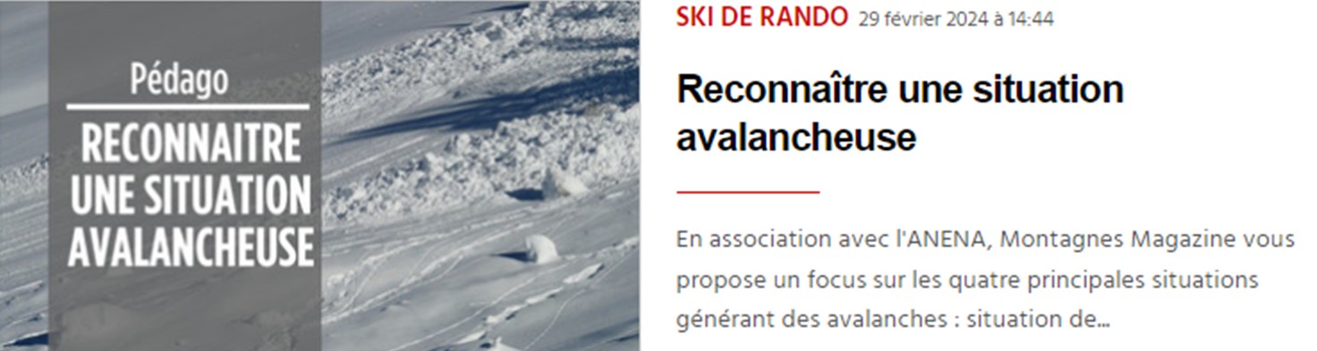 reconnaitre situation avalanche