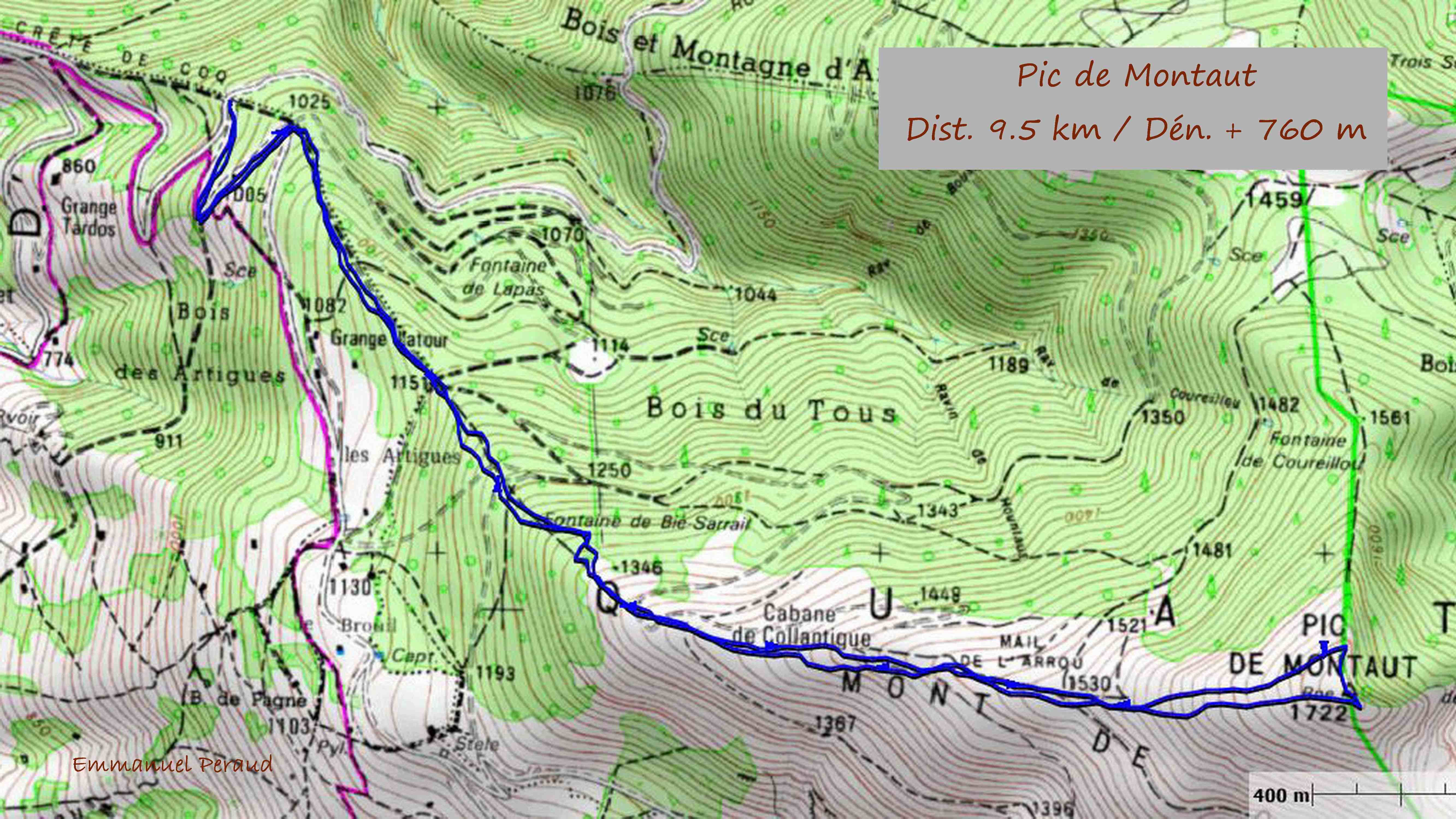 Tracé Pic de Montaut